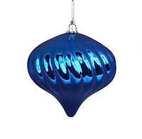 4ct Shiny Lavish Blue Swirl Shatterproof Onion  Ornaments