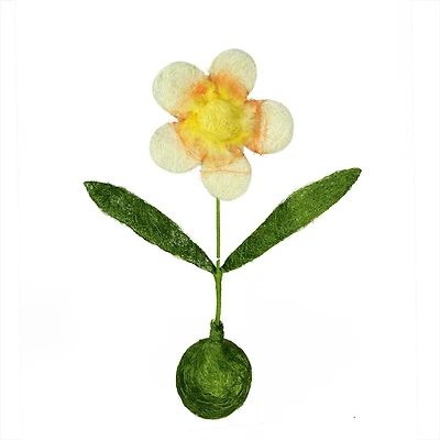 19" Green, Yellow & Orange Spring Floral Tabletop Decoration