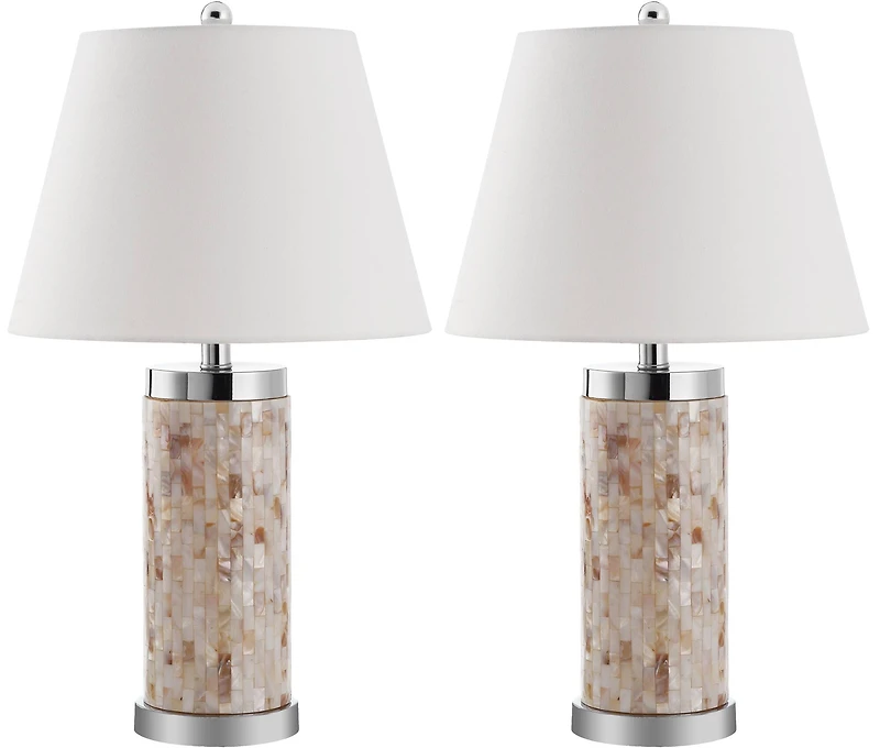Shell&Metal Table Lamp Set in Shell