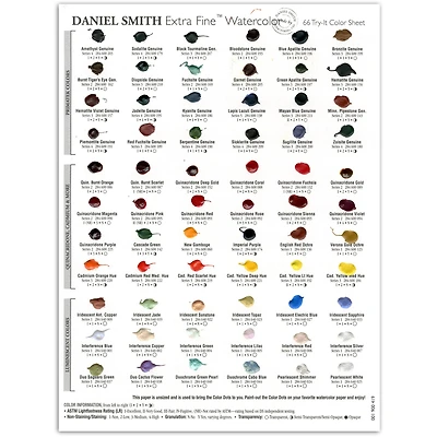 Daniel Smith Extra Fine™ Watercolor Try-It Cards, 66 Dots