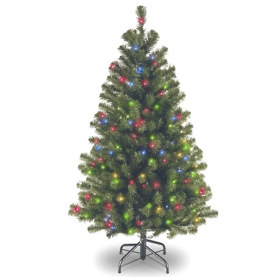 4.5ft. Pre-Lit North Valley™ Spruce Medium Artificial Christmas Tree, Multicolor Lights