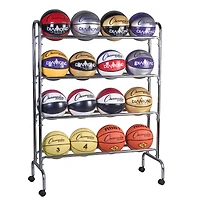 Champion Sports Silver 4 Tier Ball Cart