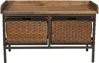 Noah Storage Bench in Pewter/Oak