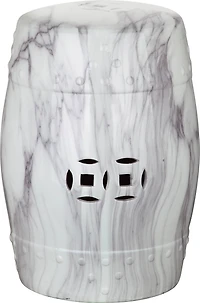 Jade Swirl Garden Stool in White