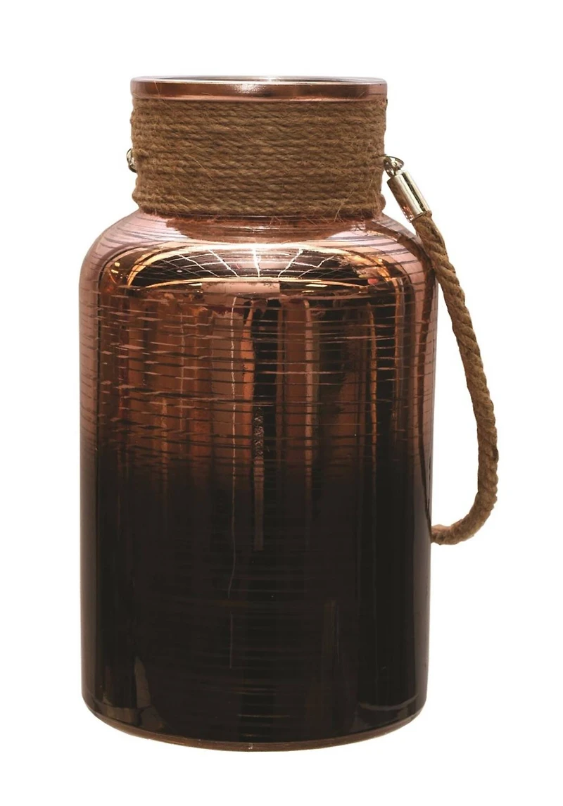 10" Copper Decorative Pillar Candle Holder Lantern