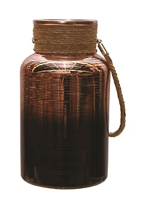 10" Copper Decorative Pillar Candle Holder Lantern