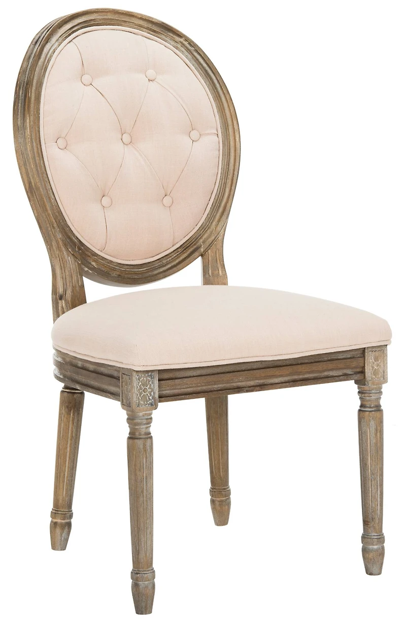 Holloway Tufted Oval Side Chair Set of 2 in Beige