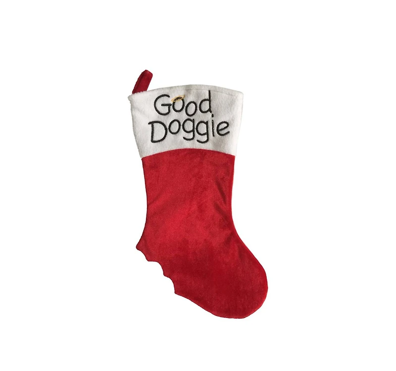 19" Embroidered "Good Doggie" Christmas Stocking