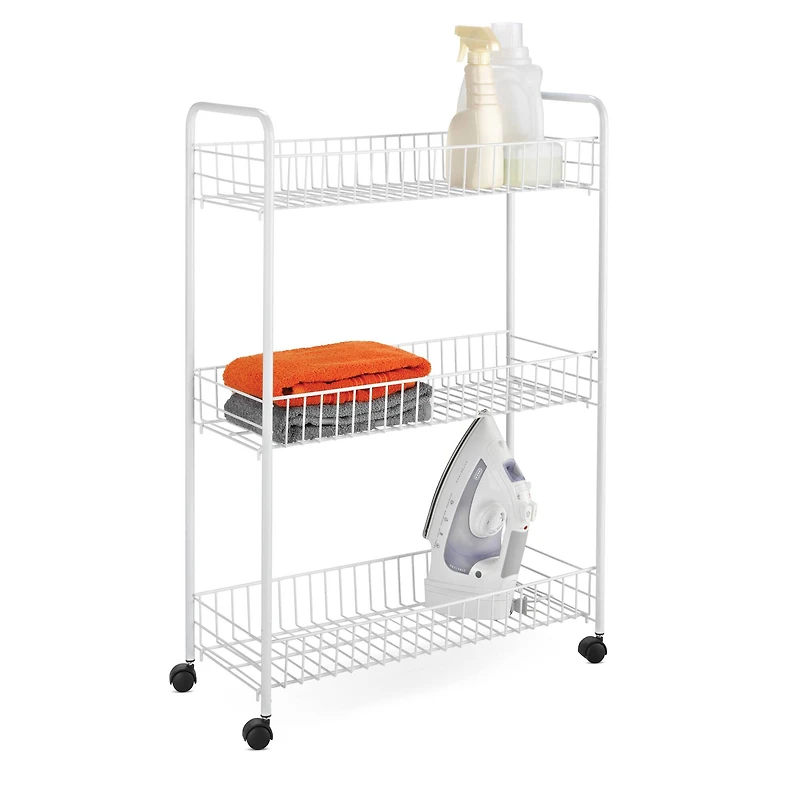 Honey Can Do White 3-Tier Laundry Cart