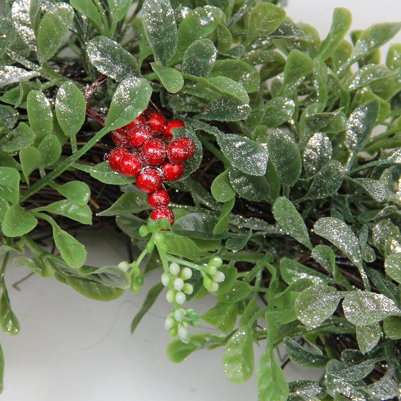 20" Boxwood Berries & Pine Cones Artificial Wreath, Unlit