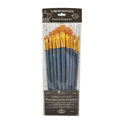 Royal & Langnickel® Zip N' Close Gold Taklon Filbert Brush Set
