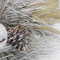 24" Champagne Gold Apples & Pine Cones Wreath, Unlit