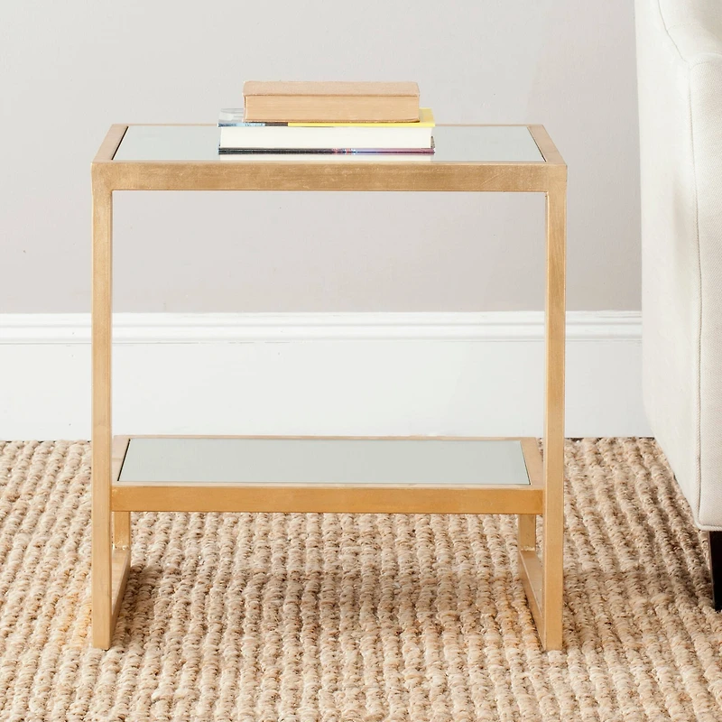 Kennedy Accent Table in Gold & Mirror