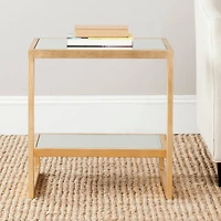 Kennedy Accent Table in Gold & Mirror