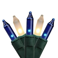 50ct. Blue & Frosted White Mini String Lights