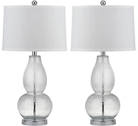 Mercurio Double Gourd Lamp Set in Clear Crackle