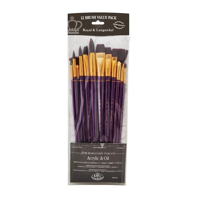 Royal & Langnickel® Zip N' Close Burgundy Taklon Brush Set