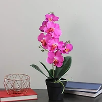 20" Pink Flowering Artificial Potted Tropical Orchid