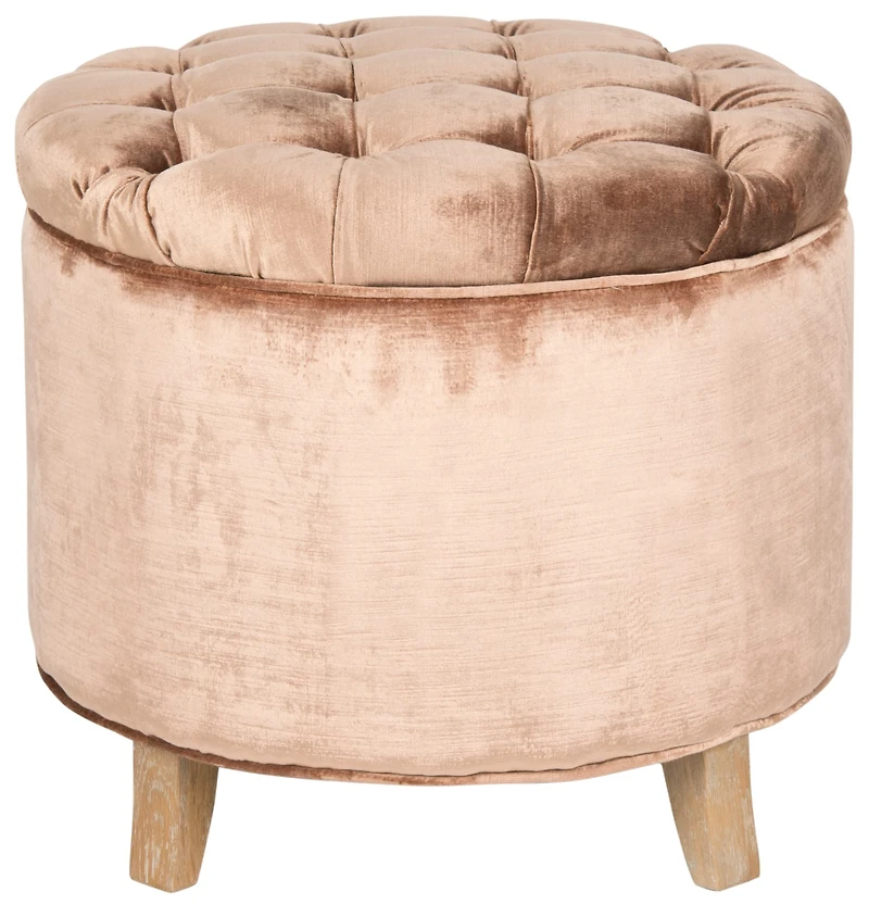 Amiela Tufted Ottoman in Champagne