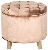 Amiela Tufted Ottoman in Champagne