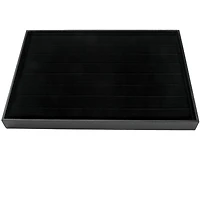 12 Pack: Black Velvet Ring Display Tray by Bead Landing™