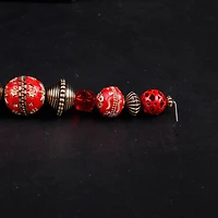 12 Pack: Bead Landing™ Red & Gold Strung Beads