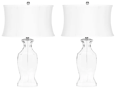 Glass Table Lamp Set in Glass