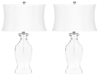 Glass Table Lamp Set in Glass