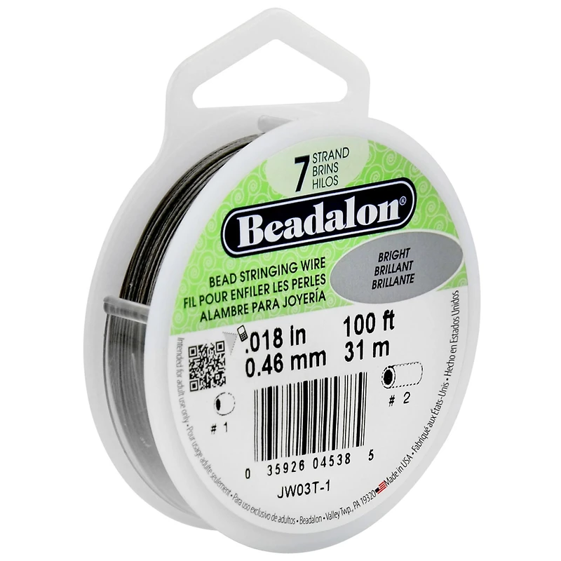 Beadalon® 0.018" Bright 7 Strand Bead Stringing Wire, 100ft.