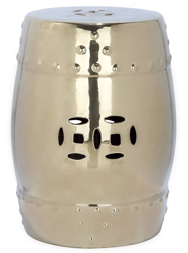 Modern Ming Garden Stool in Gold
