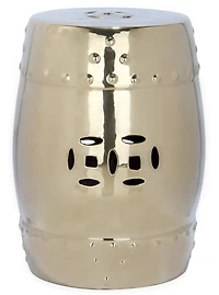Modern Ming Garden Stool in Gold