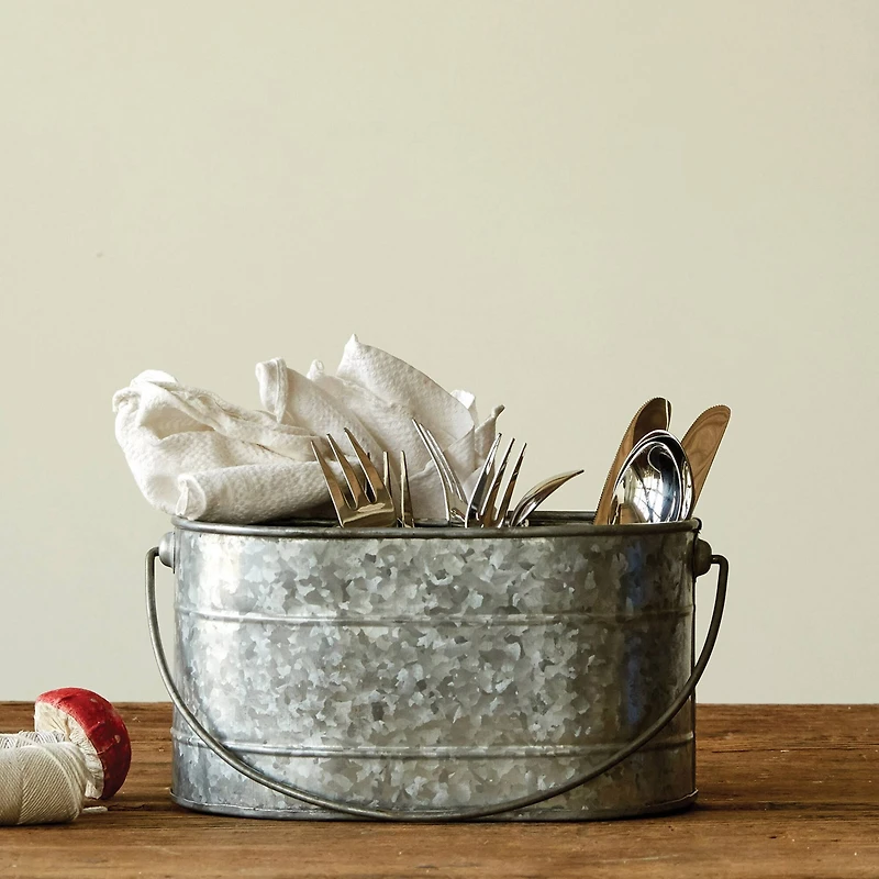 Hello Honey® Galvanized Metal Bucket Organizer