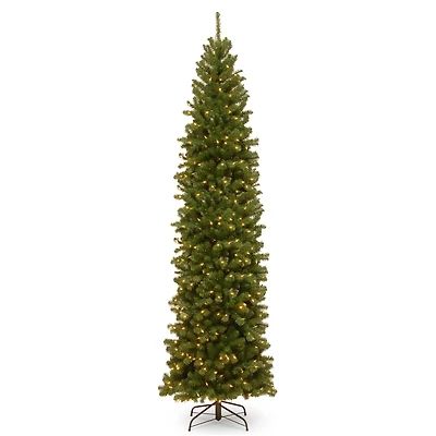 10 ft. Pre-lit North Valley Spruce Pencil Artificial Christmas Tree, Clear Lights