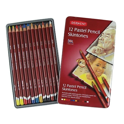 Derwent® Pastel Pencil 12 Color Skin Tones Tin Set