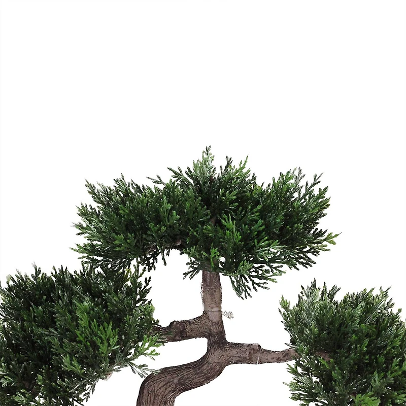 10" Green Artificial Bonsai Tree in Gold Plated Ceramic Pot