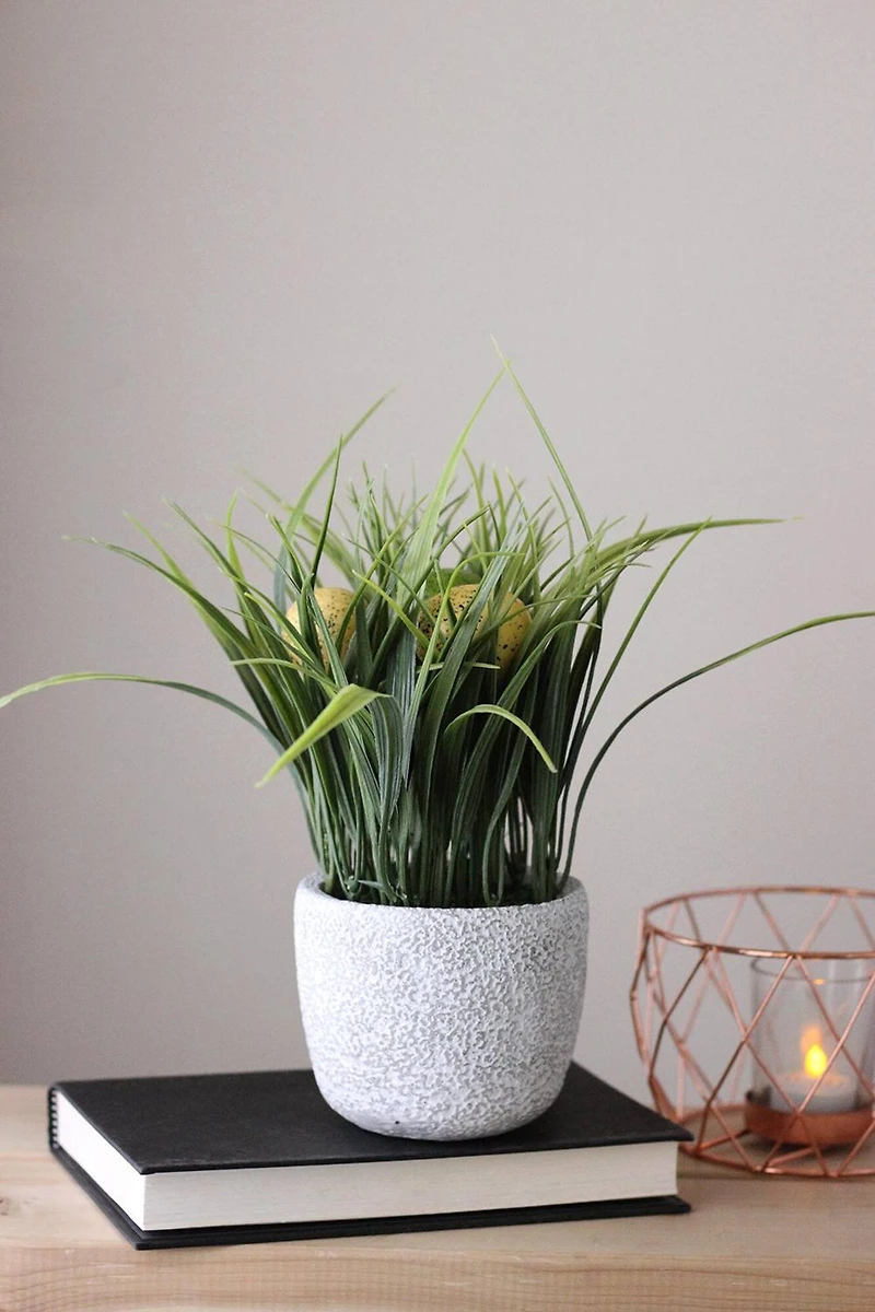 10" Green Spring Time Easter Grass & Egg Floral Arrangement