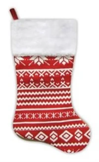 22" Festive Snowflake Sweater Knit Christmas Stocking