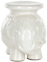 Elephant Garden Stool in White