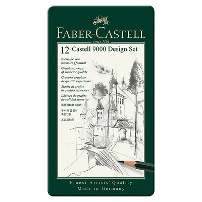 Faber-Castell® 9000 12 Pencil Design Tin Set