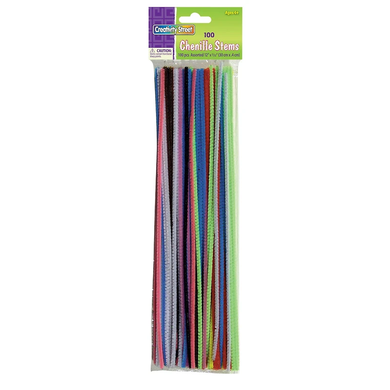 12" Assorted Chenille Stems, 12 Packs