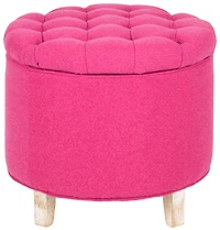 Amiela Tufted Ottoman in Berry