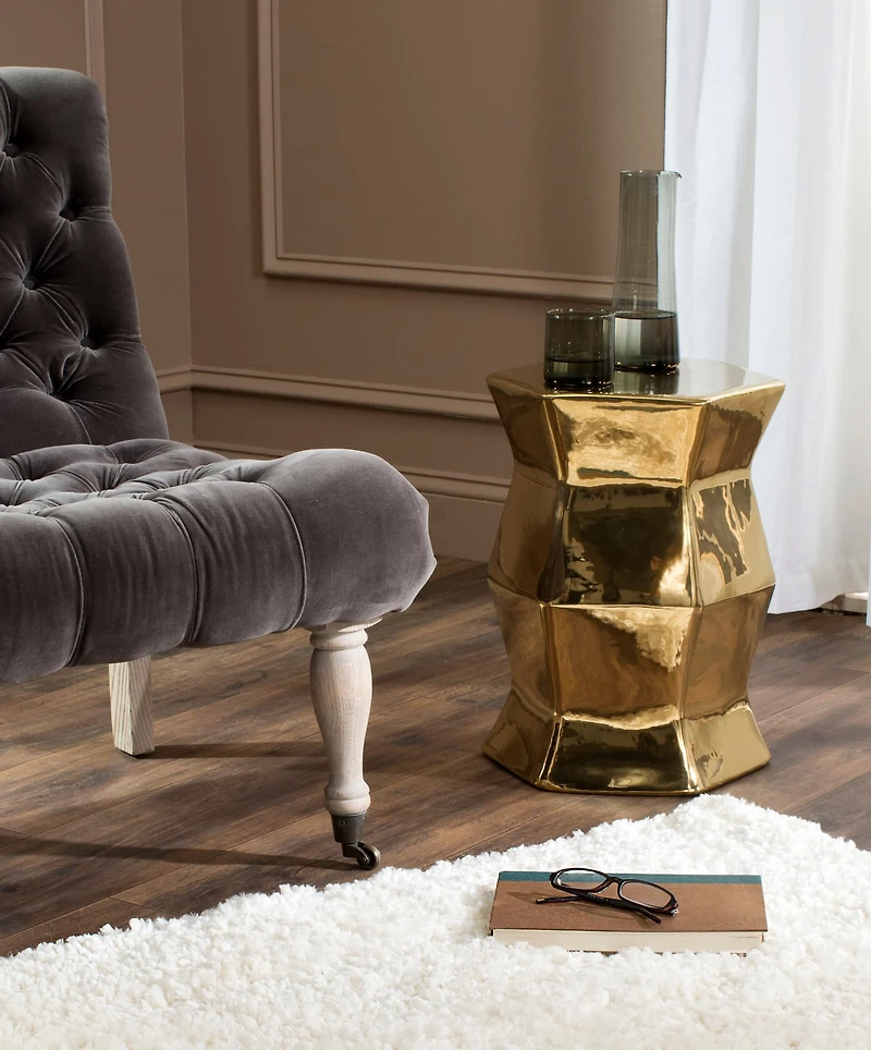 Modern Hexagon Garden Stool in Gold