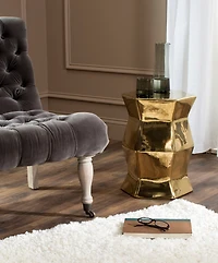 Modern Hexagon Garden Stool in Gold
