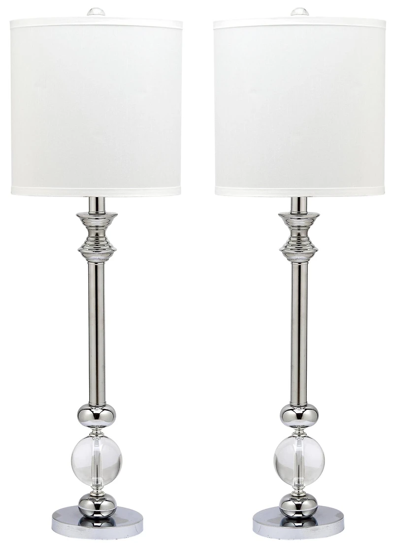 Erica Crystal Candlestick Lamp Set in Crystal