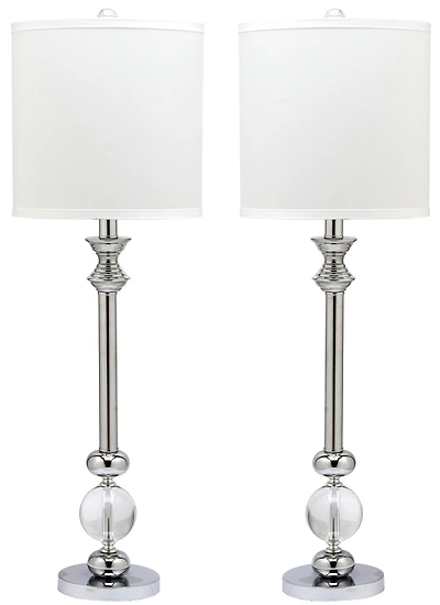 Erica Crystal Candlestick Lamp Set in Crystal