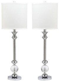 Erica Crystal Candlestick Lamp Set in Crystal
