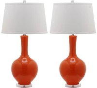 Blanche Gourd Lamp Set in Orange