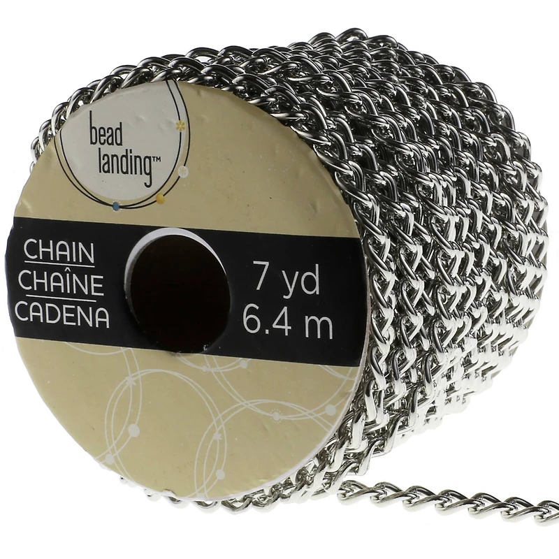 6 Pack: 7yd. Rhodium Curb Chain Spool by Bead Landing™