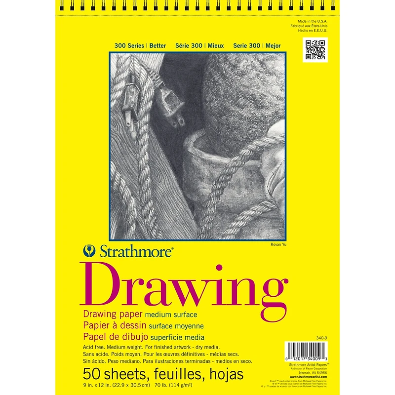 Strathmore® 300 Series Wired Drawing Paper Pad
