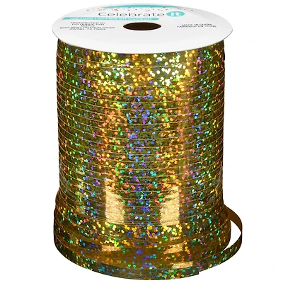 100yd. Holographic Gold Curling Ribbon By Celebrate It™